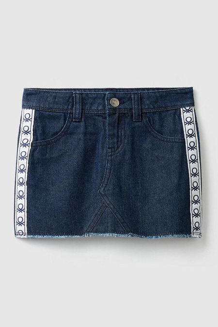 Джинсовая юбка с лампасами Benetton