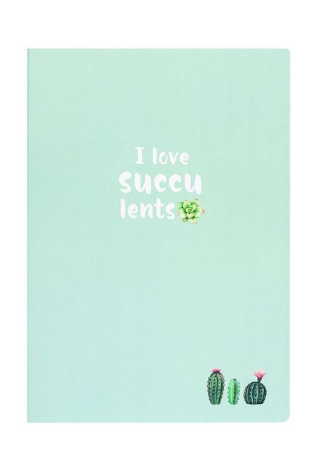 Тетрадь в розовую клетку  А4 Succulents Kawaii Factory