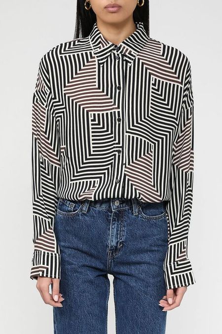 Блуза прямого кроя с принтом Esprit Casual