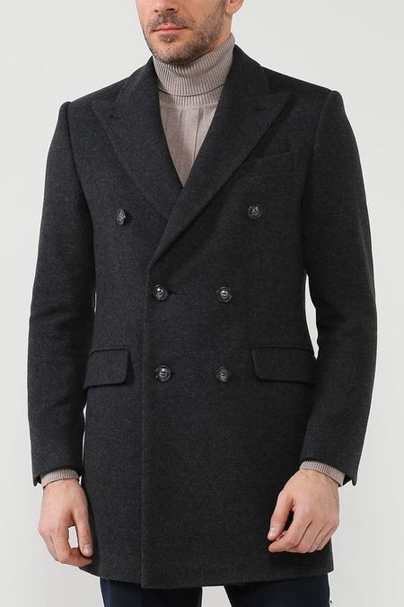 Шерстяное двубортное пальто Classic fit D.Molina