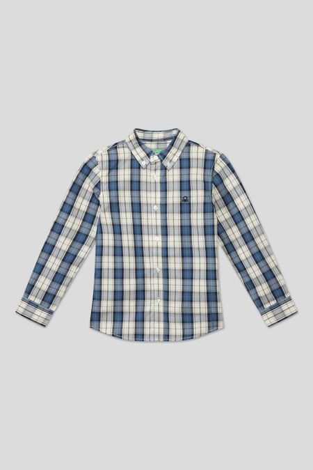 Хлопковая рубашка в клетку Benetton
