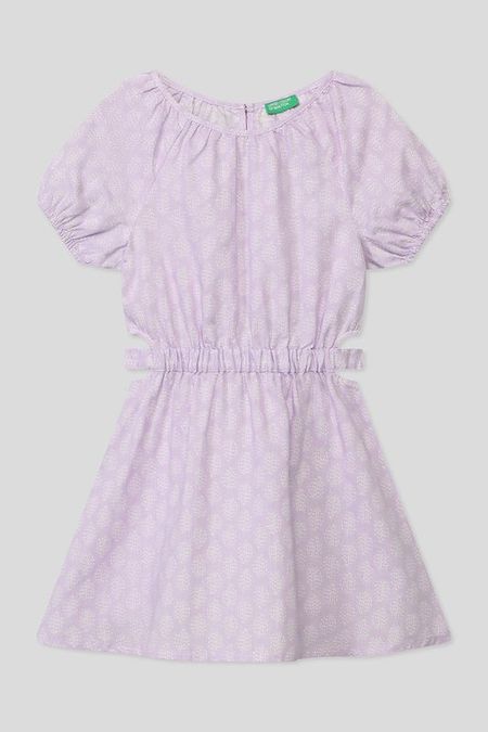 Платье из хлопка и льна Benetton