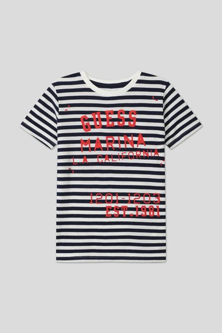 Футболка хлопковая в полоску Guess