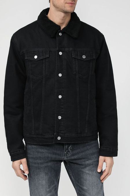 Джинсовая куртка с меховым воротником Esprit Casual