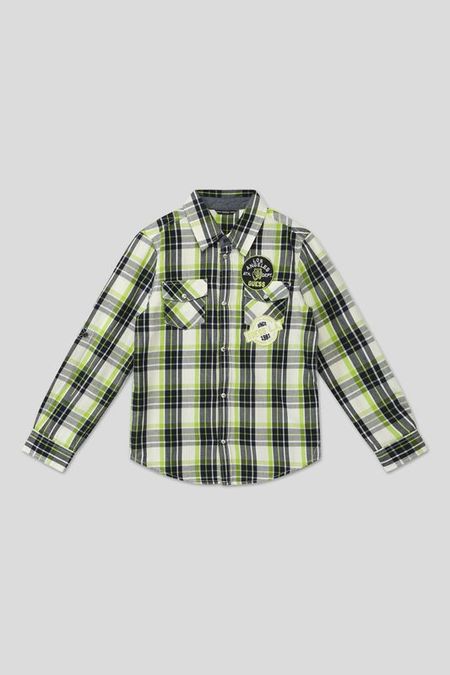 Хлопковая рубашка в клетку Guess