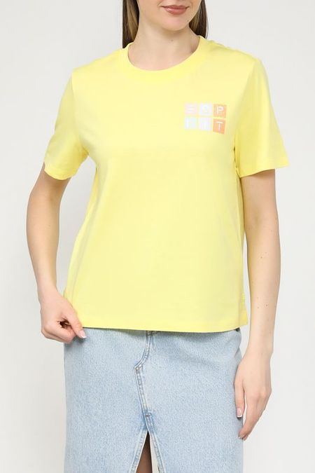 Футболка хлопковая с логотипом Esprit Casual