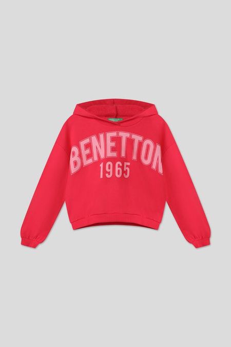 Худи хлопковое с принтом Benetton