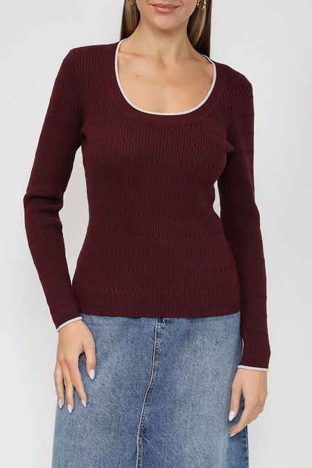 Джемпер с контрастной отделкой Esprit Collection