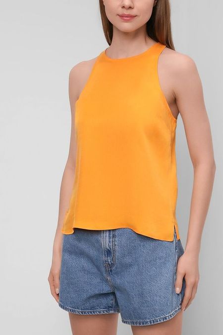Однотонный топ из вискозы Calvin Klein
