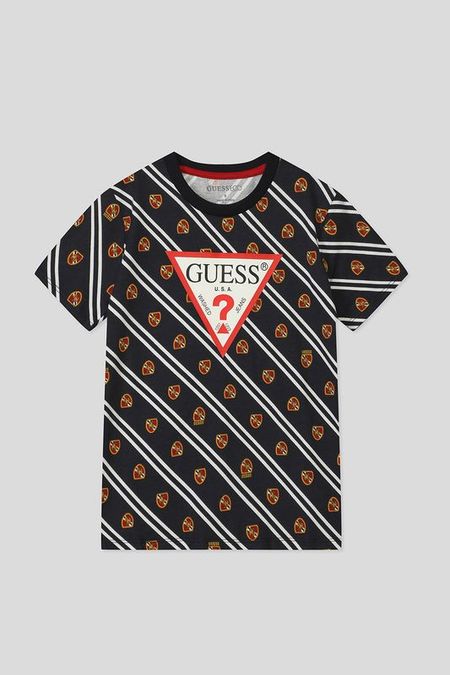 Хлопковая футболка с фирменным принтом Guess