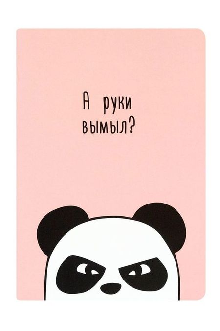 Тетрадь в розовую клетку А5 А руки вымыл Kawaii Factory