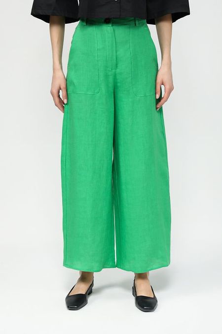 Брюки льняные широкого кроя Emme Marella