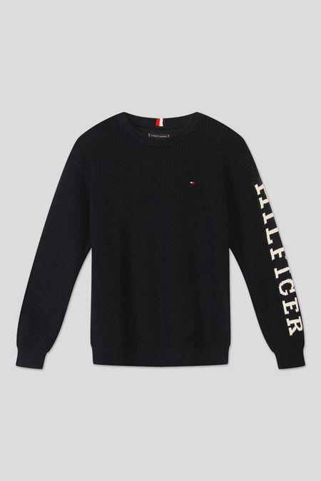 Хлопковый джемпер с логотипом бренда Tommy Hilfiger