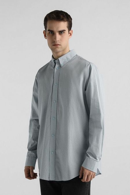 Рубашка хлопковая с воротником на пуговицах Esprit Casual