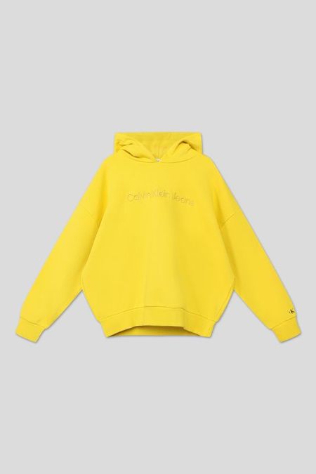 Хлопковое худи с логотипом бренда Calvin Klein Jeans