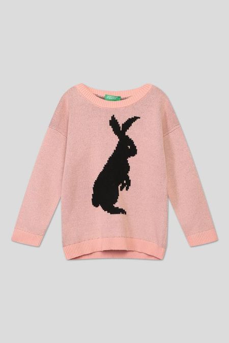 Хлопковый джемпер с принтом Benetton