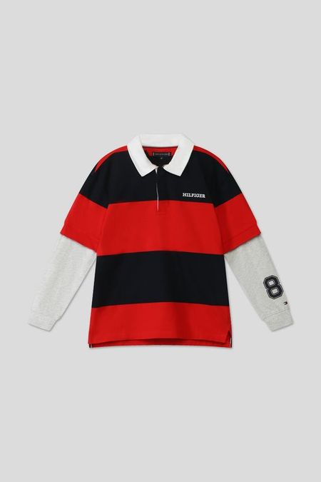 Поло хлопковое в полоску Tommy Hilfiger