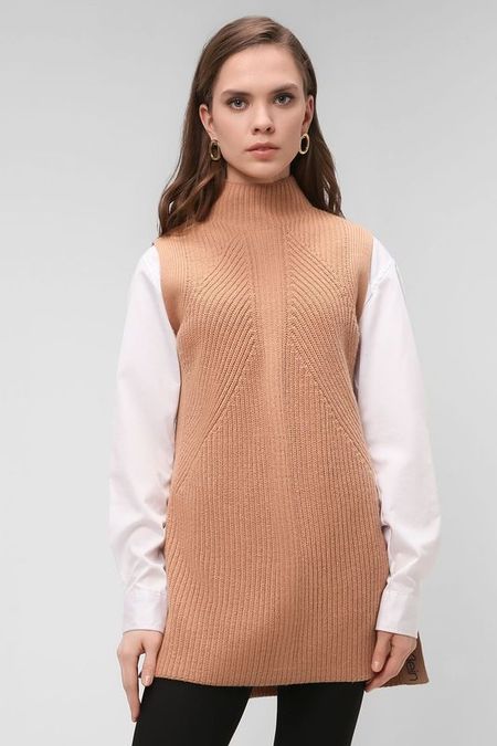 Вязаный жилет с воротником-стойкой Calvin Klein
