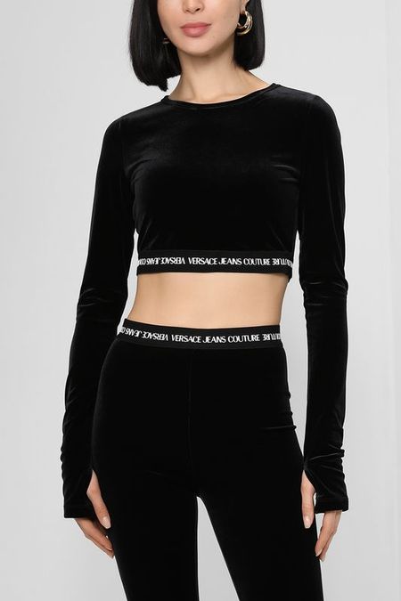 Кроп-топ с логотипом бренда VERSACE JEANS COUTURE