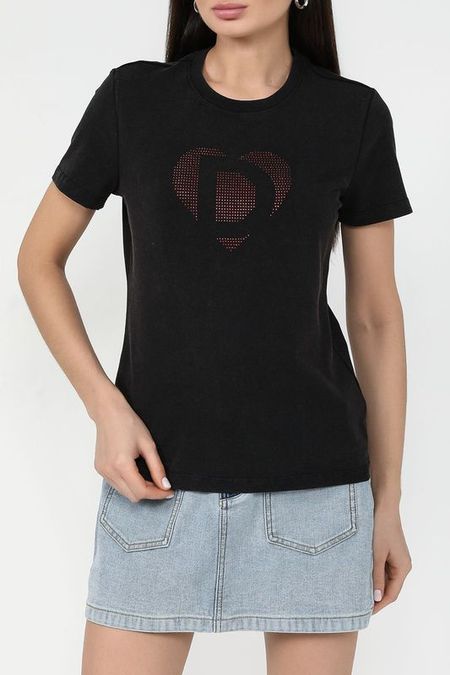 Футболка хлопковая со стразами Desigual