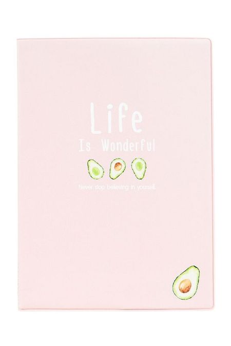 Обложка для паспорта Life is - pink and avocado Kawaii Factory
