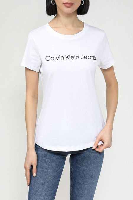 Футболка хлопковая с логотипом Calvin Klein Jeans