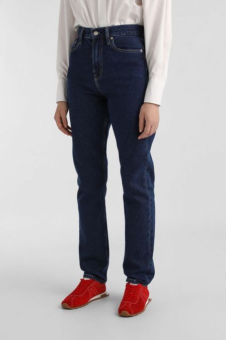 Джинсы однотонные с высокой талией Calvin Klein Jeans