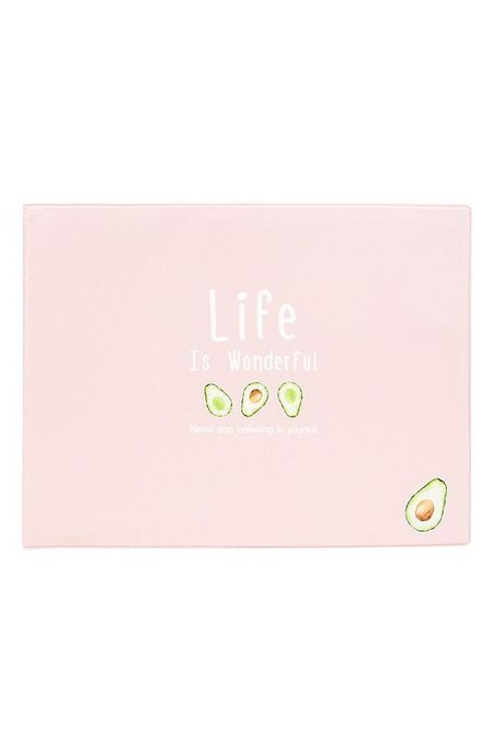 Обложка на зачетную книжку Life is - pink and avocado Kawaii Factory