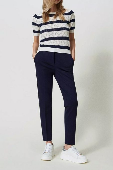 Брюки однотонные прямого кроя TWINSET