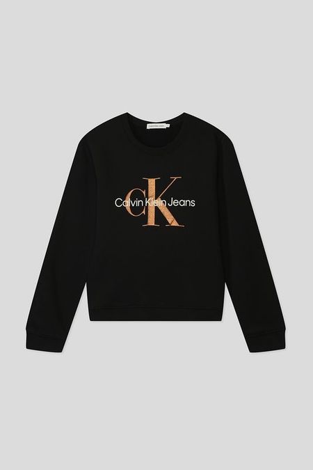 Хлопковый свитшот с логотипом бренда Calvin Klein Jeans