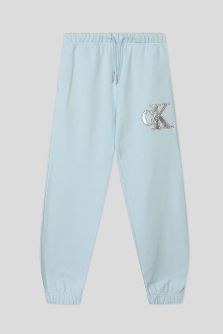 Брюки хлопковые на кулиске с принтом Calvin Klein Jeans