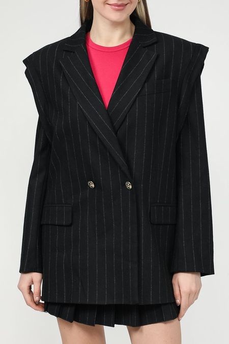 Двубортный пиджак с добавлением шерсти VERSACE JEANS COUTURE
