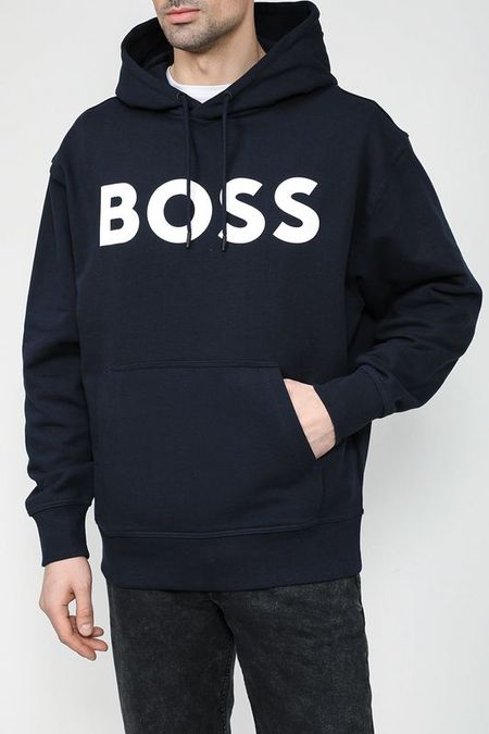 Хлопковое худи с логотипом BOSS