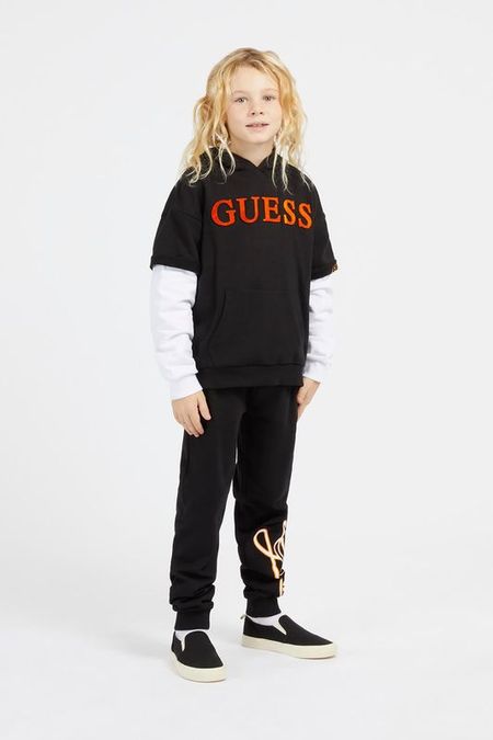 Хлопковое худи с принтом Guess
