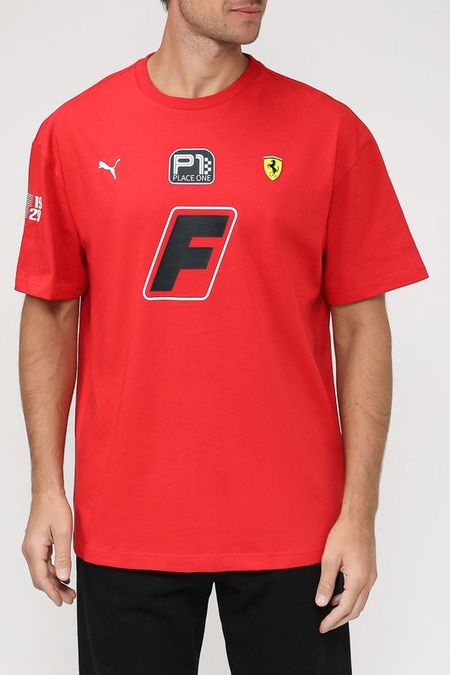 Хлопковая футболка Ferrari Race Garage Crew PUMA