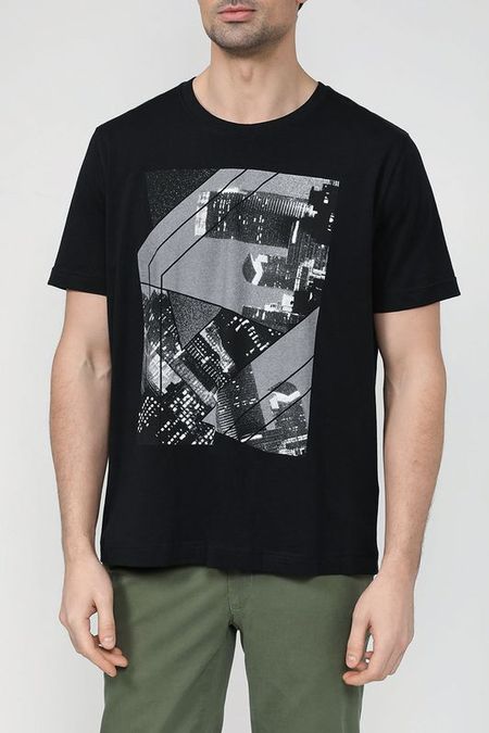 Хлопковая футболка с принтом Esprit Casual