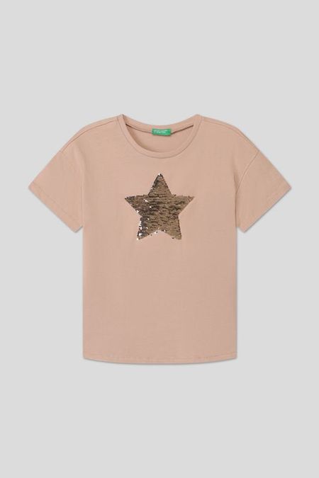 Футболка хлопковая с принтом Benetton