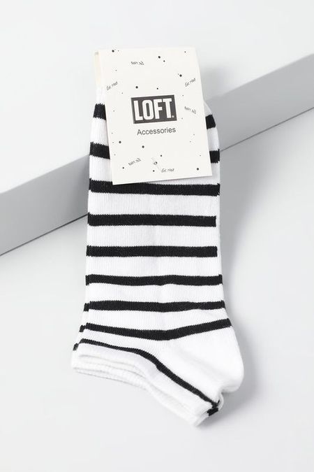Хлопковые носки укороченные в полоску Loft