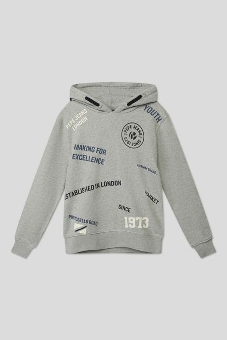 Хлопковое худи с принтом PEPE JEANS