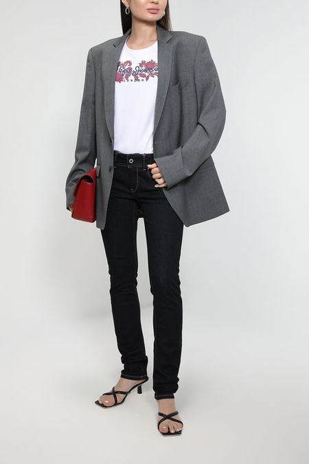Однотонные джинсы облегающего кроя PEPE JEANS