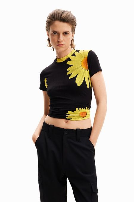 Футболка с принтом укороченная Desigual
