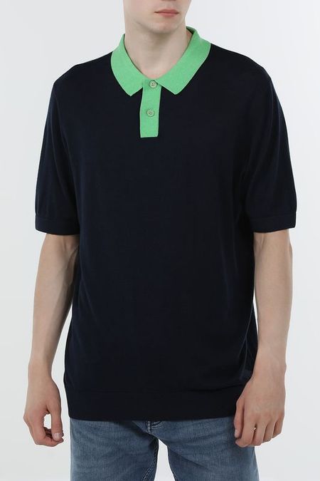 Поло вязаное с контрастными деталями Esprit Casual