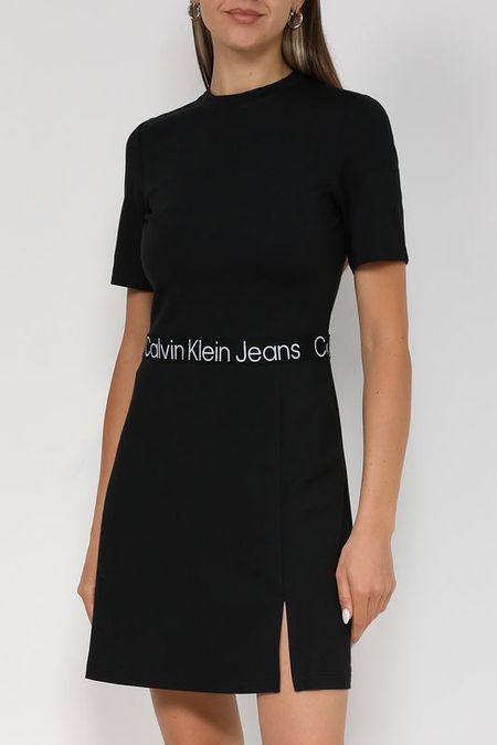 Платье-мини с добавлением вискозы Calvin Klein Jeans