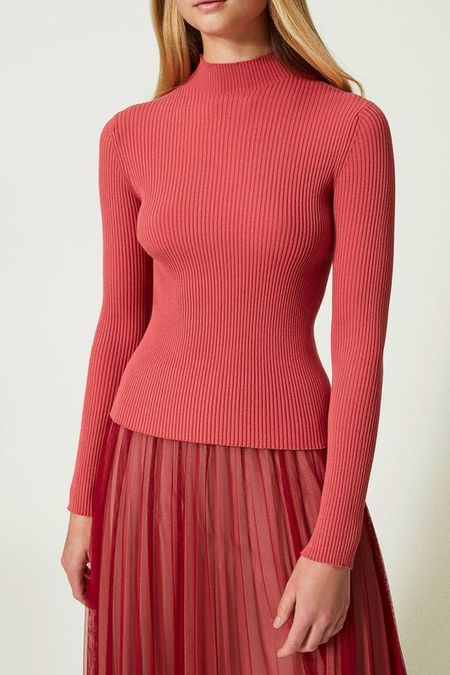 Однотонная водолазка в рубчик TWINSET
