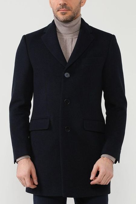 Шерстяное однотонное пальто Classic fit D.Molina