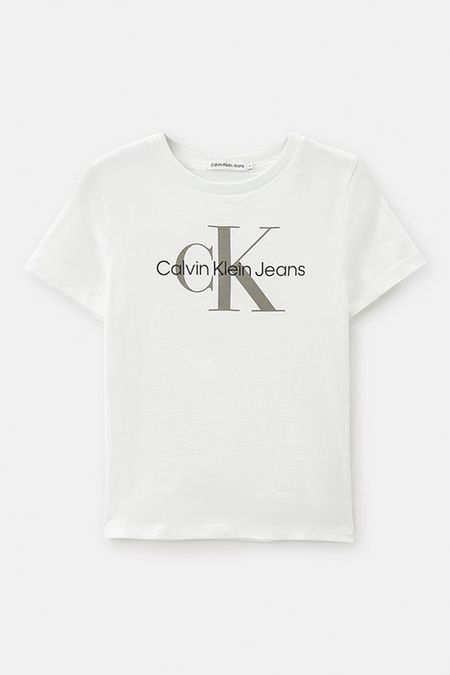 Хлопковая футболка с логотипом бренда Calvin Klein Jeans