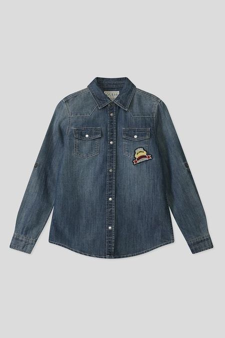 Джинсовая рубашка с карманами Guess