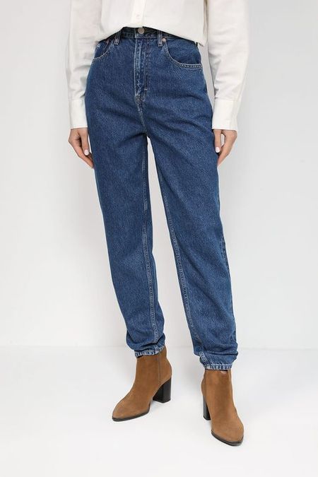 Однотонные джинсы с эффектом потертости Tommy Jeans