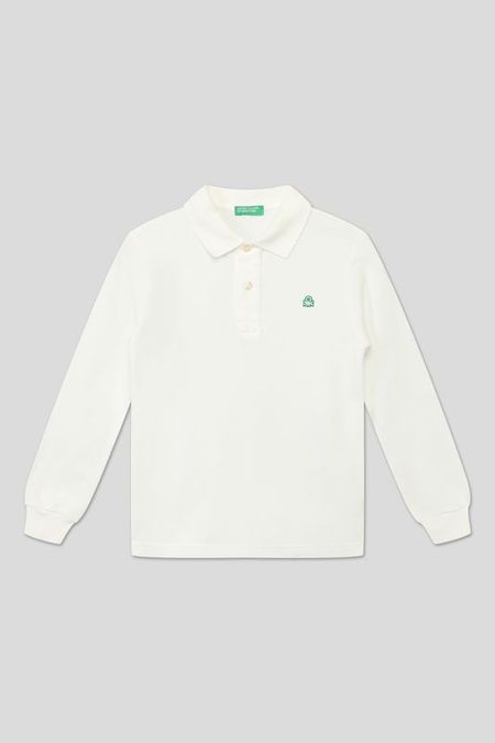 Хлопковое поло с длинным рукавом Benetton