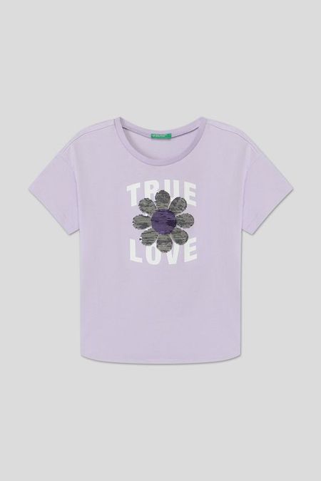 Футболка хлопковая с принтом Benetton